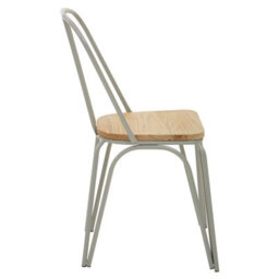 Orsina Lightweight Grey Finish Metal Frame Dining Chair, Comfy Outdoor Chair Metal, Effortless Cleaning Metal Chair - thumbnail 3