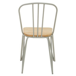 Orsina Lightweight Grey Finish Metal Frame Dining Chair, Comfy Outdoor Chair Metal, Effortless Cleaning Metal Chair - thumbnail 4
