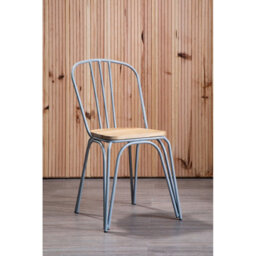 Orsina Lightweight Grey Finish Metal Frame Dining Chair, Comfy Outdoor Chair Metal, Effortless Cleaning Metal Chair - thumbnail 5