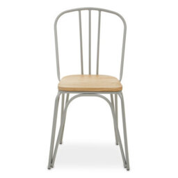 Orsina Lightweight Grey Finish Metal Frame Dining Chair, Comfy Outdoor Chair Metal, Effortless Cleaning Metal Chair - thumbnail 1