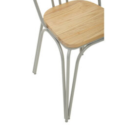 Orsina Lightweight Grey Finish Metal Frame Dining Chair, Comfy Outdoor Chair Metal, Effortless Cleaning Metal Chair - thumbnail 9