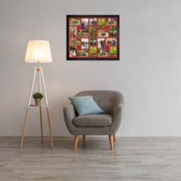 AK Frames 80X70Cm Black Modern Multi Photo Frame With Crimson Mount - Holds 20 Apertures (18X) 6X4, (2X) 4X4 Photos - thumbnail 3