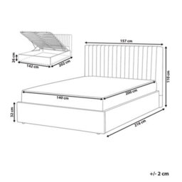Beliani Ottoman Bed Vion Boucle Green 140 X 200 Cm (Eu Double) - thumbnail 3