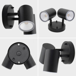 Long Life Lamps Company Modern 11W Led Outdoor Twin Garden Wall Light Black Warm White Zlc346B - thumbnail 4