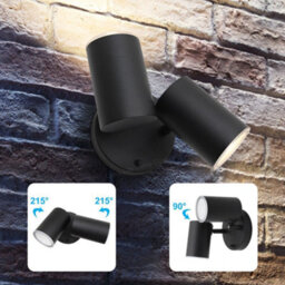 Long Life Lamps Company Modern 11W Led Outdoor Twin Garden Wall Light Black Warm White Zlc346B - thumbnail 6