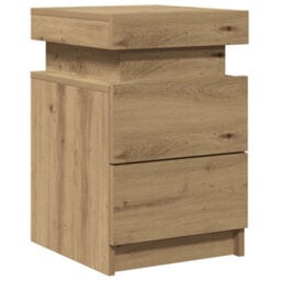 Berkfield Bedside Cabinet With Led Artisian Oak 35X39X55 Cm Engineered Wood - thumbnail 3