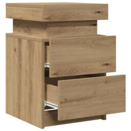 Berkfield Bedside Cabinet With Led Artisian Oak 35X39X55 Cm Engineered Wood - thumbnail 6