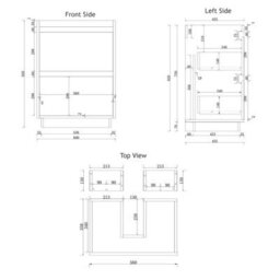 Royal Bathrooms Orion 600mm Mint Sage Floor Standing Plain White Countertop Vanity Unit 2 Drawer With Cesar Basin & Brushed Brass Accent Trim - thumbnail 7