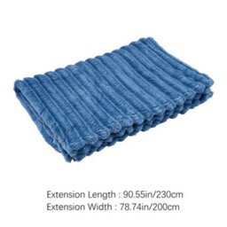 Living And Home Comfortable Silky Warm Soft Reversible Fluffy Striped Throw Blanket 230Cm W X 200Cm D - thumbnail 9
