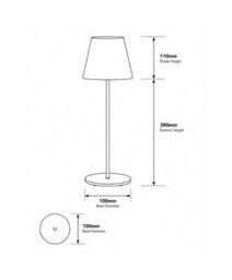 Lighting Supermarket Elipta Rechargeable Battery Outdoor Led Table Lamp - Black - thumbnail 7