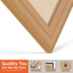 "AK Frames 25X17"" Country Pine Classic Vinyl Record Frame With Ivory Mount For 12 Inch Lp Cover & Disc - Overlapped Design" - thumbnail 3