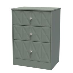 San Jose Ready Assembled Matt Green No Effect 3 Drawer Deep Chest (H)791mm (W)746mm (D)395mm - thumbnail 2