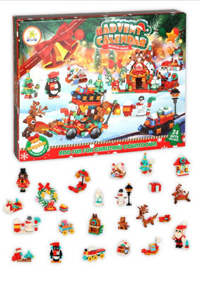 Christmas Building Block Novelty Advent Calendar With 24 Assorted Block Kits - image 1