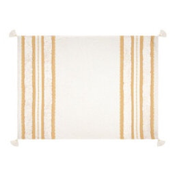 Nevni Soft Cotton Striped Tufted Double Throw For Sofa, Couch, Bed - 150 X 200 Cm, Ochre - thumbnail 5
