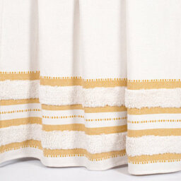 Nevni Soft Cotton Striped Tufted Double Throw For Sofa, Couch, Bed - 150 X 200 Cm, Ochre - thumbnail 3