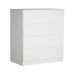 Home Source Lugano White 4 Drawer Chest Of Drawers High Gloss Drawer Fronts - thumbnail 6