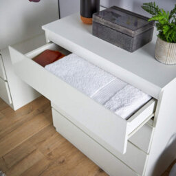 Home Source Lugano White 4 Drawer Chest Of Drawers High Gloss Drawer Fronts - thumbnail 5