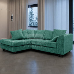 Furnishings For Less UK Monaco Chenille Fabric 3 To 4 Seater L Shaped Corner Sofa  Teal Left Hand Facing - thumbnail 2