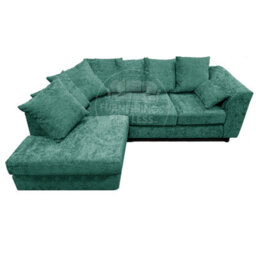 Furnishings For Less UK Monaco Chenille Fabric 3 To 4 Seater L Shaped Corner Sofa  Teal Left Hand Facing - thumbnail 3