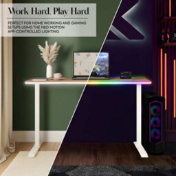 X Rocker Xr Living Oka 140Cm Office Desk With Wireless Charging And App Controlled Rgb Led Lights - Oak - thumbnail 8