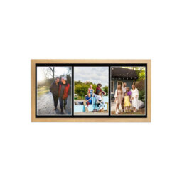 AK Frames 16X8 Navy Blue Sleek Multi Photo Frame With Black Mount - Holds 3 Apertures (3X) 7X5 Photos