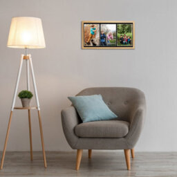 AK Frames 16X8 Navy Blue Sleek Multi Photo Frame With Black Mount - Holds 3 Apertures (3X) 7X5 Photos - thumbnail 3