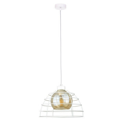 Luminosa Lighting Luminosa Idago Wire Frame Pendant Ceiling Light White 1X E27 - image 1
