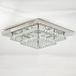 Living And Home Modern 50Cm Double Tiers Square Crystal Led Flush Mount Cool White Ceiling Light Fixture Chandelier - thumbnail 4