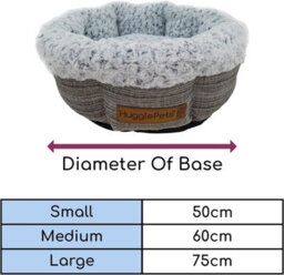 Huggle Pets Hugglepets Granite Ivory Donut Supersoft Non Slip 60Cm Dog Bed - thumbnail 5