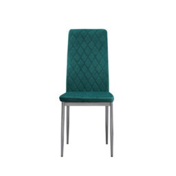 Mihomeuk Allie Set Of 6 Green Plush Velvet Dining Chairs With Steel Legs - thumbnail 3