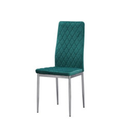 Mihomeuk Allie Set Of 6 Green Plush Velvet Dining Chairs With Steel Legs - thumbnail 2