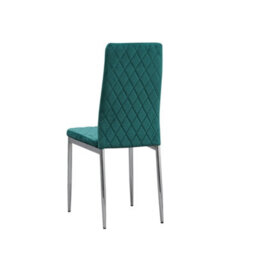 Mihomeuk Allie Set Of 6 Green Plush Velvet Dining Chairs With Steel Legs - thumbnail 5