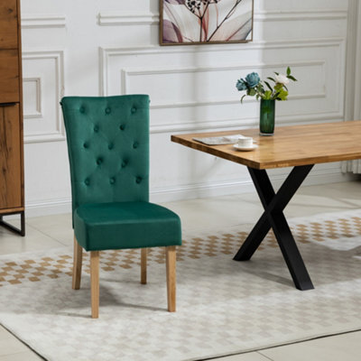 Pienza Velvet Dining Chairs - Set Of 2 - Green - image 1