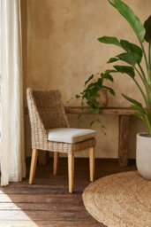 Wyld Haus Sardinia Grey Wicker Outdoor Dining Chair With Cushioned Seat - thumbnail 2