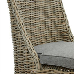 Wyld Haus Sardinia Grey Wicker Outdoor Dining Chair With Cushioned Seat - thumbnail 4