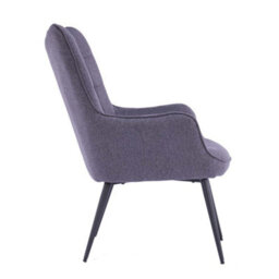 More4Homes Vera Fabric Occasional Living Room Bedroom Modern Metal Legs Accent Chair Armchair (Charcoal) - thumbnail 3