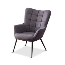 More4Homes Vera Fabric Occasional Living Room Bedroom Modern Metal Legs Accent Chair Armchair (Charcoal) - thumbnail 2
