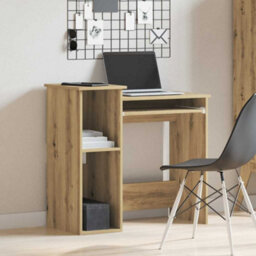 Berkfield Desk With Shelves Artisan Oak 84X40X78 Cm Engineered Wood - thumbnail 3
