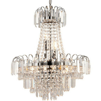 Hanging Ceiling Chandelier Pendant 6 Light Glass Retro Lamp Bulb Holder Fitting - image 1