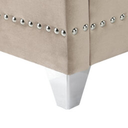 Beliani Bed Velvet Ayette 180 X 200 Cm (Eu Super King) Taupe - thumbnail 9