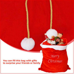Neel Blue 50Cm X 70Cm Red Christmas Sack With 'merry Christmas' Embroidery For Xmas - thumbnail 4