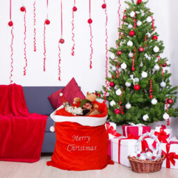 Neel Blue 50Cm X 70Cm Red Christmas Sack With 'merry Christmas' Embroidery For Xmas - thumbnail 5