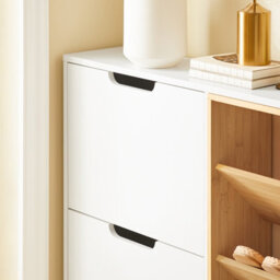 Sobuy Fsr183-Nw, Cupboard Shoe Cabinet Shoe Storage  4 Flip-Drawers 3 Open Shelves,w126Xd19Xh85 - thumbnail 6