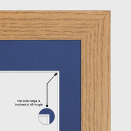 AK Frames 20X14 Oak Modern Multi Photo Frame With Blue Mount - Holds 2 Apertures (2X) A4 Photos - thumbnail 7