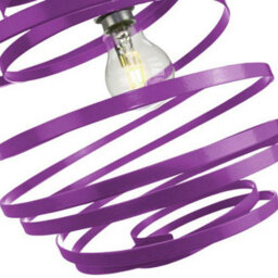 Happy Homewares Contemporary Purple Gloss Metal Double Ribbon Spiral Swirl Ceiling Light Pendant - thumbnail 2