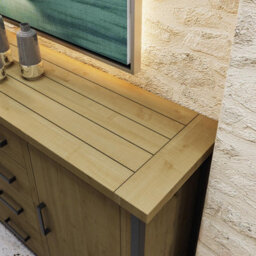 FWSTYLE Large Solid Driftwood Pine Modern Sideboard - thumbnail 2