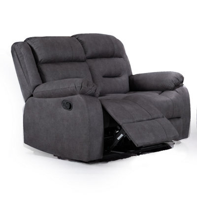 Furnishings For Less UK Monty Grey Fabric Manual Reclining 2 Seater Sofa - image 1