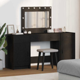 Walplus Dressing Table 3 Pcs Black 40 X 41 X 75 Cm Engineered Wood