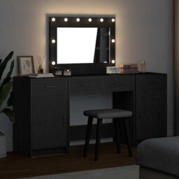 Walplus Dressing Table 3 Pcs Black 40 X 41 X 75 Cm Engineered Wood - thumbnail 4