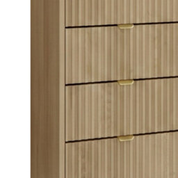 Writing Desk With Fluted Drawers Tireno Bis Cremona Oak Laminated Mdf Metal Handles Modern Home Office Study Furniture - thumbnail 4